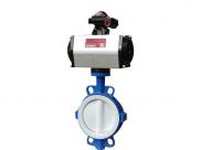 PTFE lined butterfly valve (with pneumatic actuator)